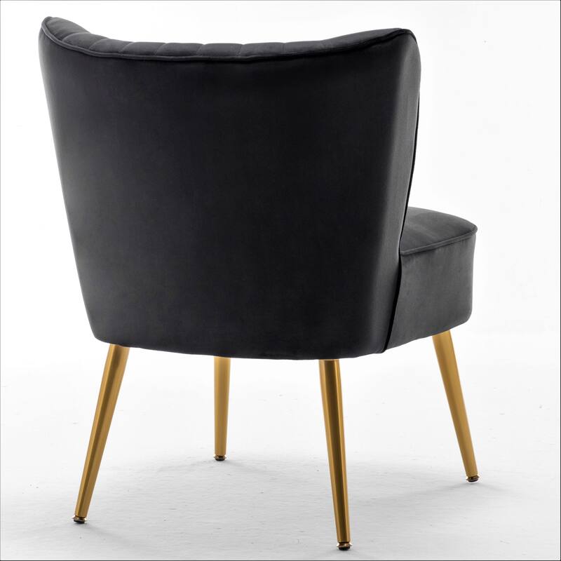 Sauter 23.2" Wide Mid-Century Modern Microfiber Accent Chair with Metal Leg
