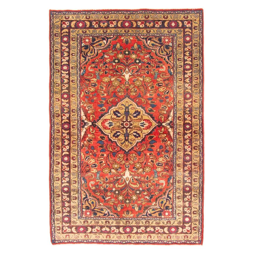 ECARPETGALLERY Hand-knotted Anadol Red Wool Rug - 3'5 x 5'3