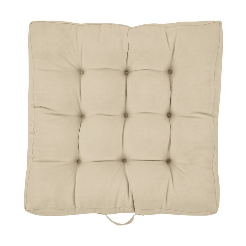 Sorra Home Sunbrella Square Tufted Floor Pillow with Handle
