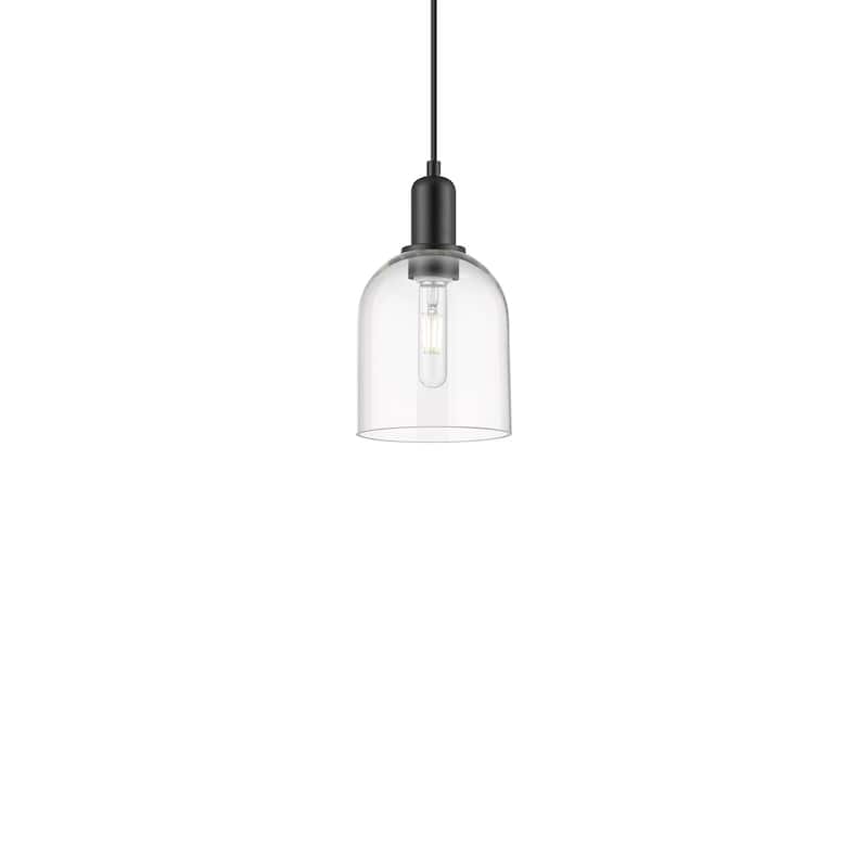 Innovations Lighting 716-1P-11-6 Bella Pendant Bella 6" Wide Mini - Matte Black / Clear