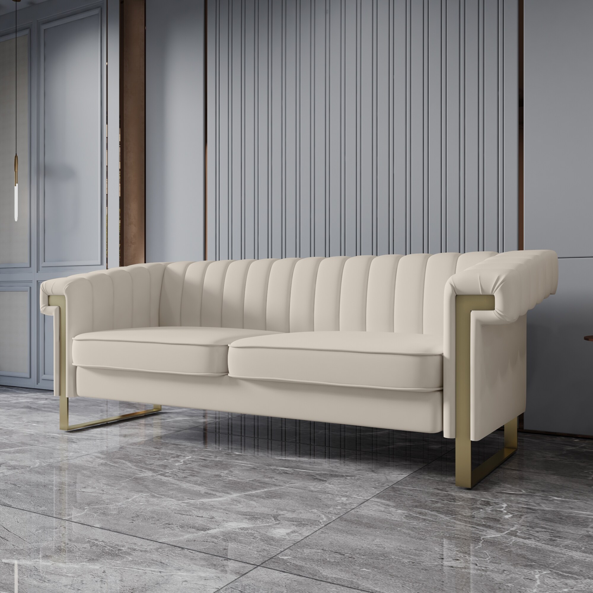 Takefuns Traditional Chesterfield Tufted Velvet Sofa Couch with