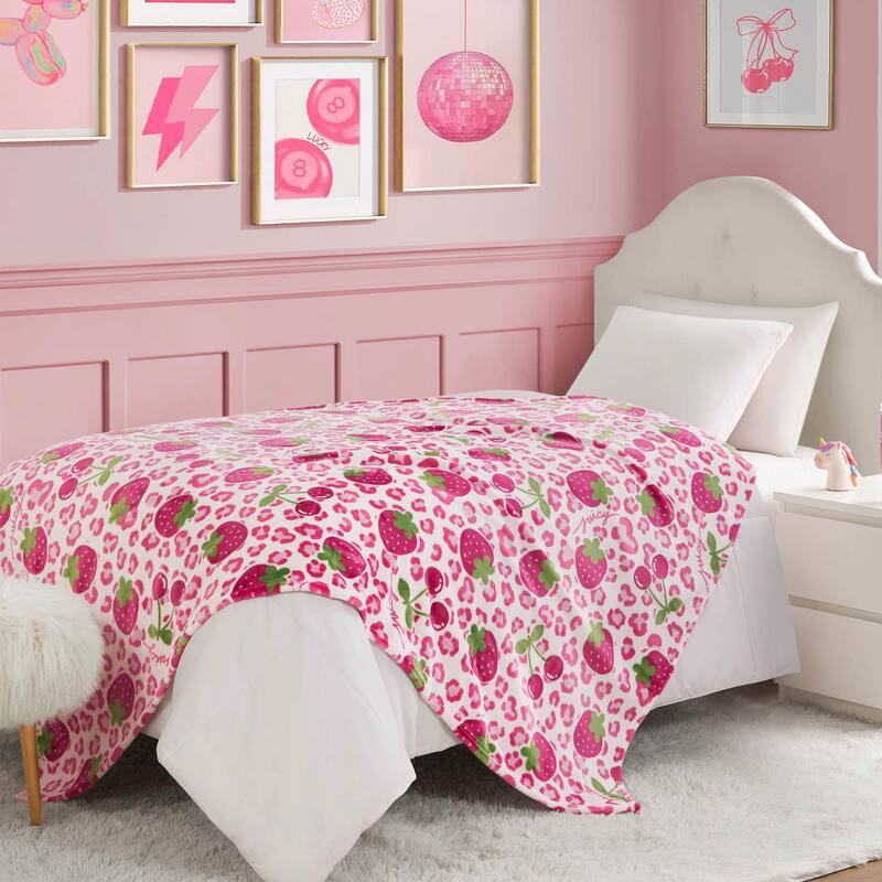 Juicy Couture 50"x70" Plush Kids Throw Blankets