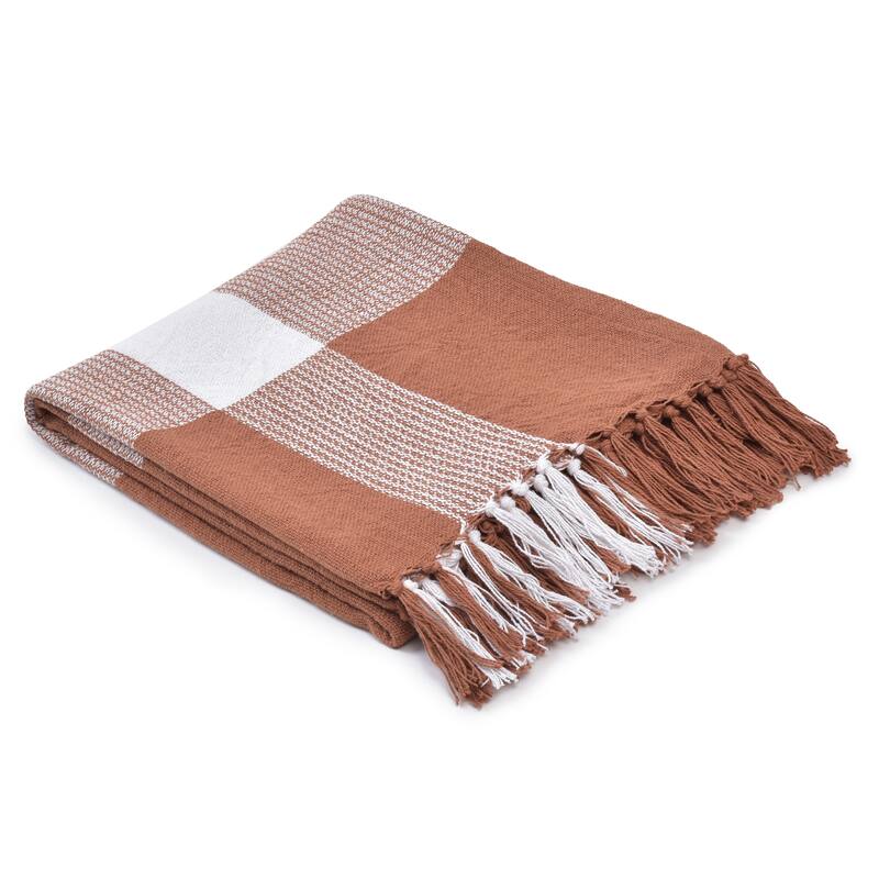 Sevita Hand-Woven Plaid Standard Size Throw Blanket