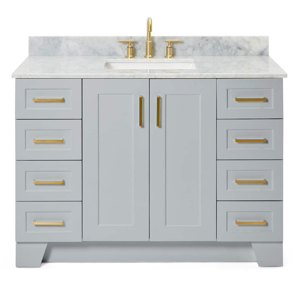 Ariel Q049SCW2RVO Taylor 48" Thick Carrara Marble Vanity Top