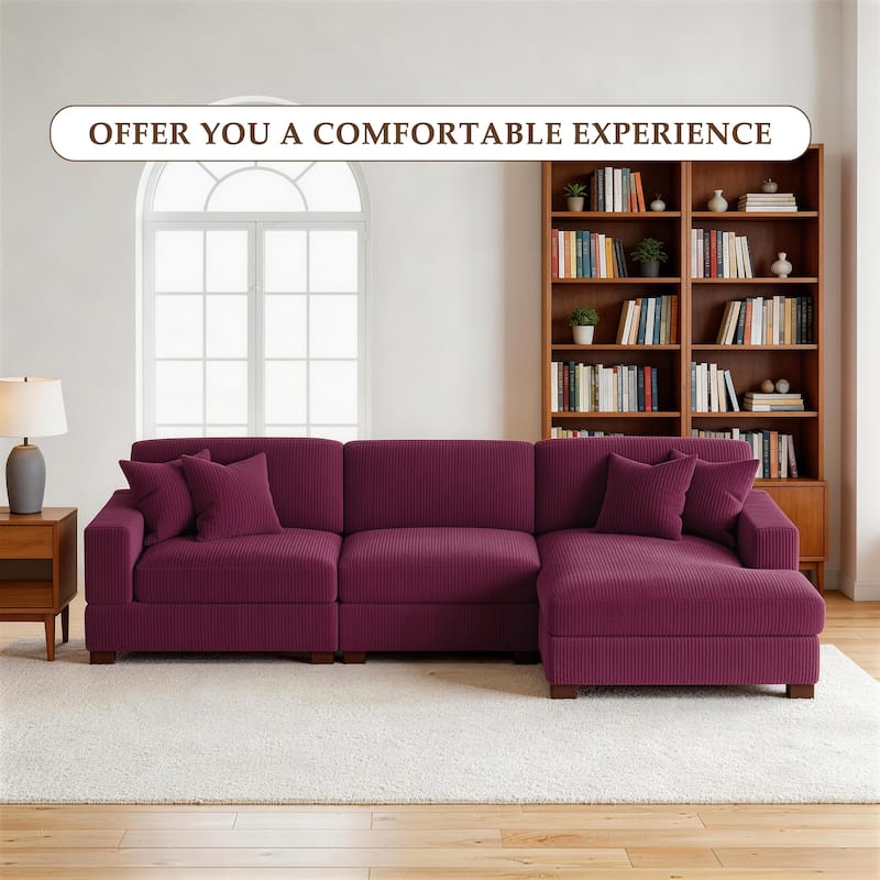 Oversized L-shaped Modular Sectional Sofa with Chaise Lounge