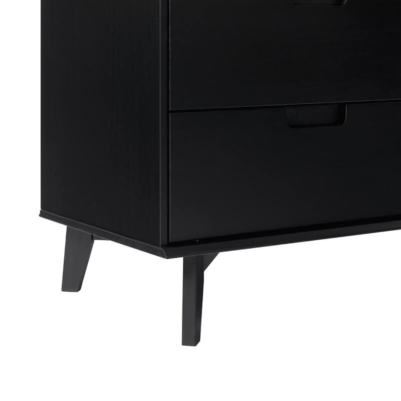 Middlebrook Designs Mid-Century Solid Wood 6-Drawer Dresser - Black