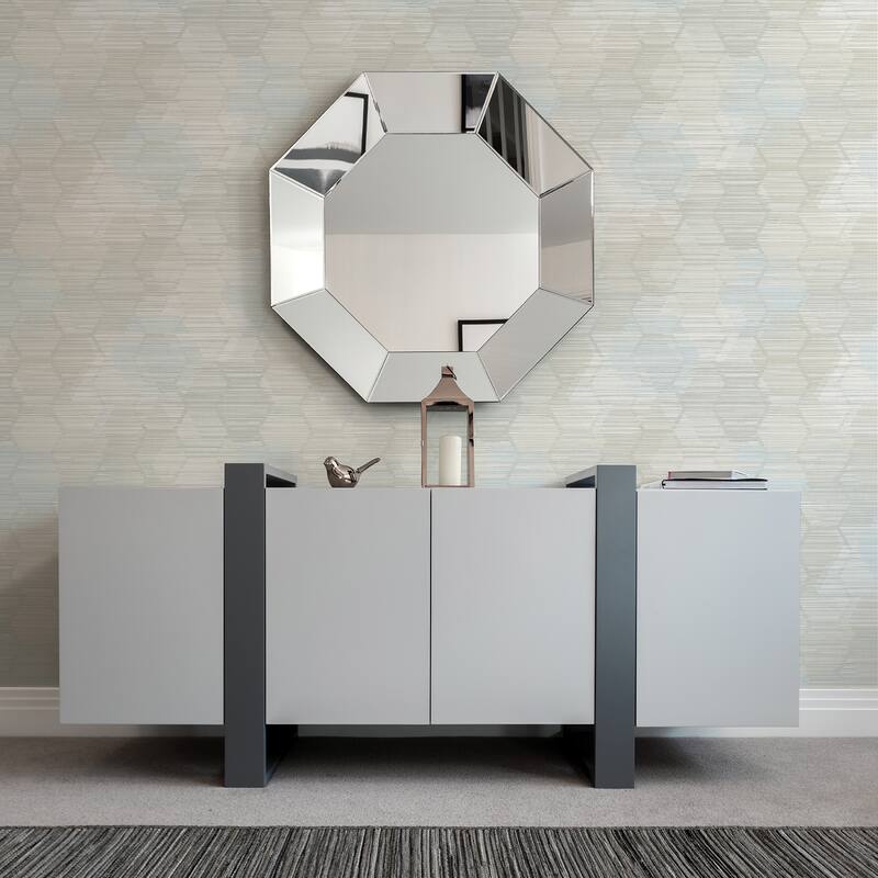 A-Street Prints Jabari Grey Geometric Faux Grasscloth Wallpaper