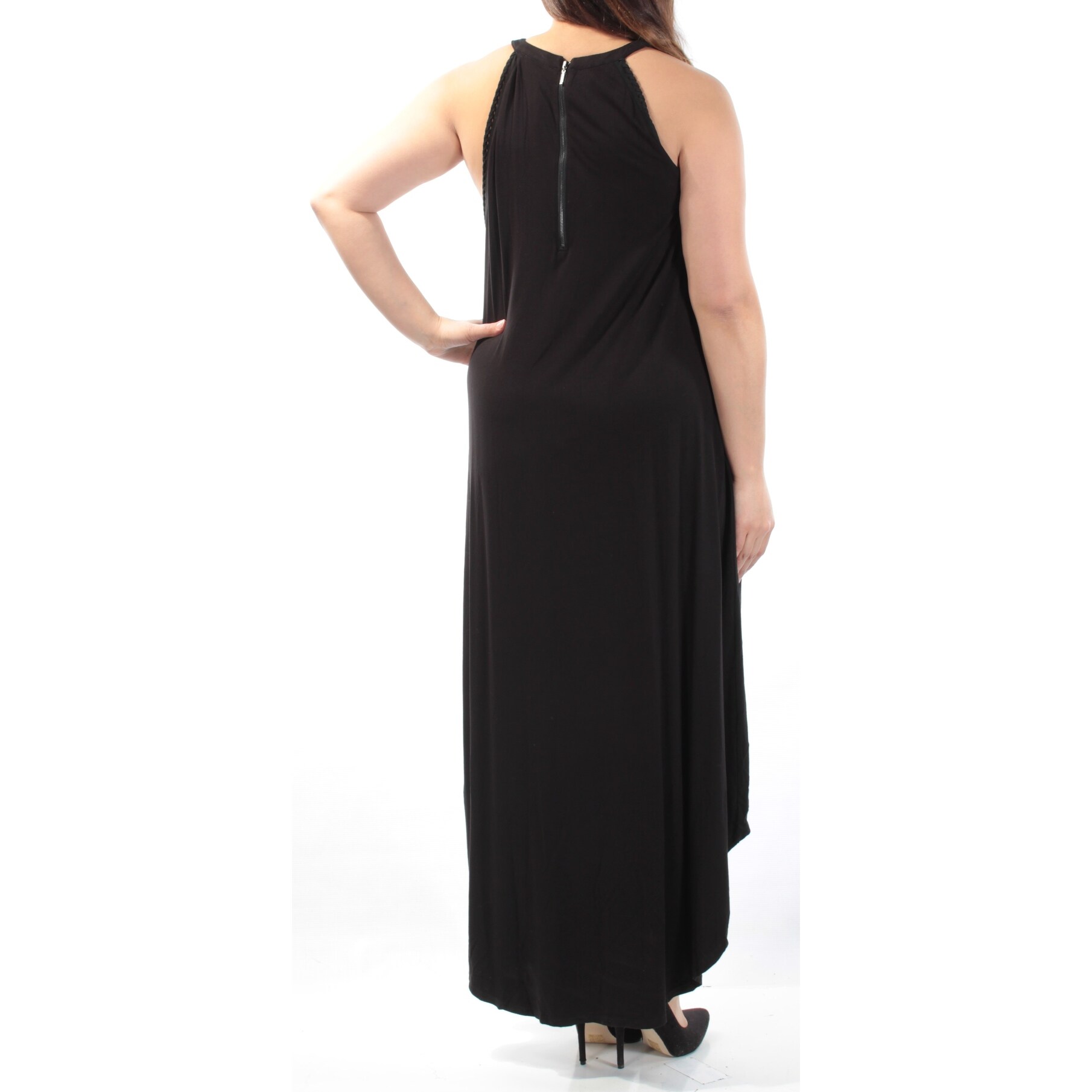 Shop Mblm Womens Black Crew Neck Maxi Hi Lo Dress Plus Size 1x Overstock 23454437