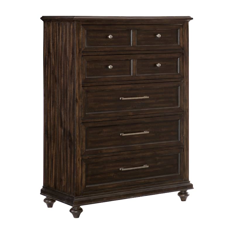 Transitional Bedroom 5pc Set Driftwood Charcoal Finish