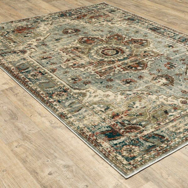Shop The Curated Nomad Ridgewood Distressed Medallion Grey Rust Area Rug On Sale Overstock 29058641