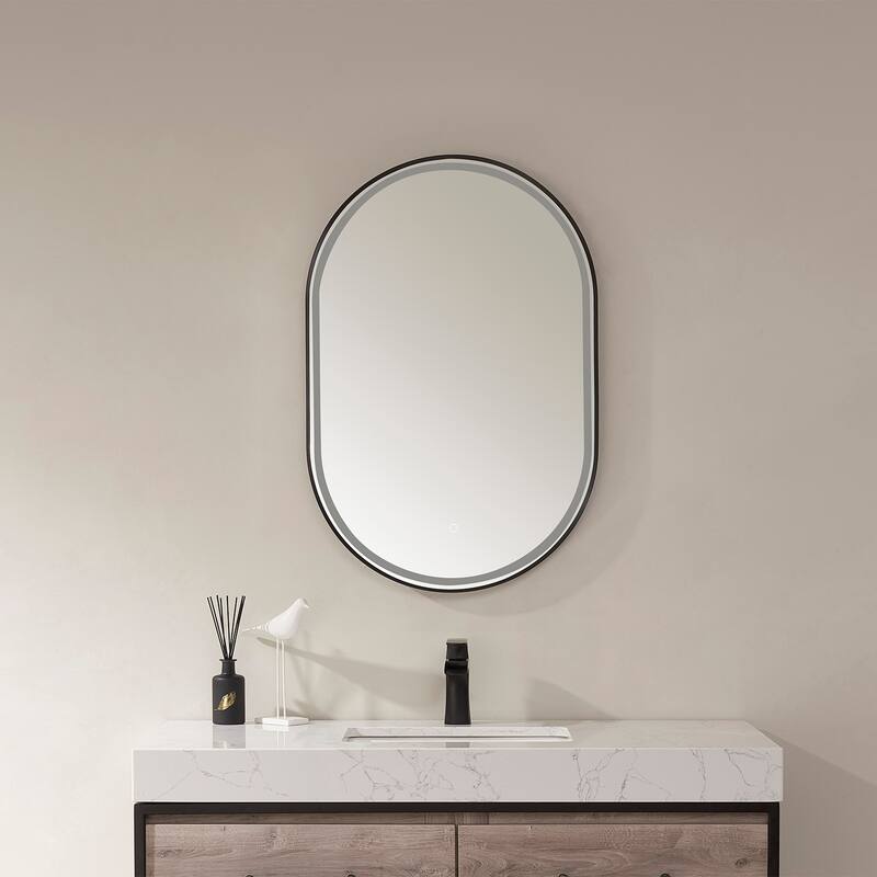 24'' Oval LED Lighted Accent Bathroom/Vanity Wall Mirror