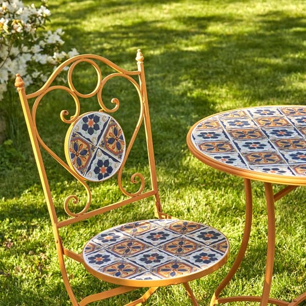 Mosaic Bistro Dining Set SOULONG Round Mosaic Table, Bistro Table