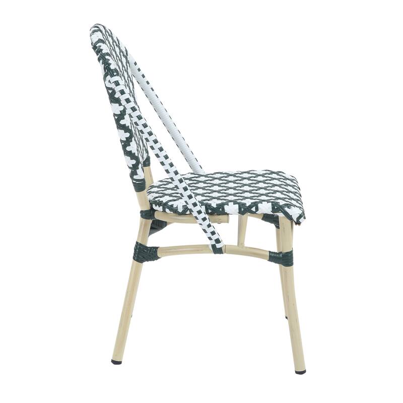 Portia French Metal Wicker Outdoor Bistro Chairs (Set of 2) by Furniture of America - Set of 2