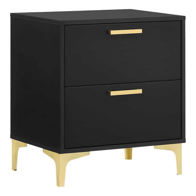 Lexie Black and Gold 4-piece Tufted Panel Bedroom Set