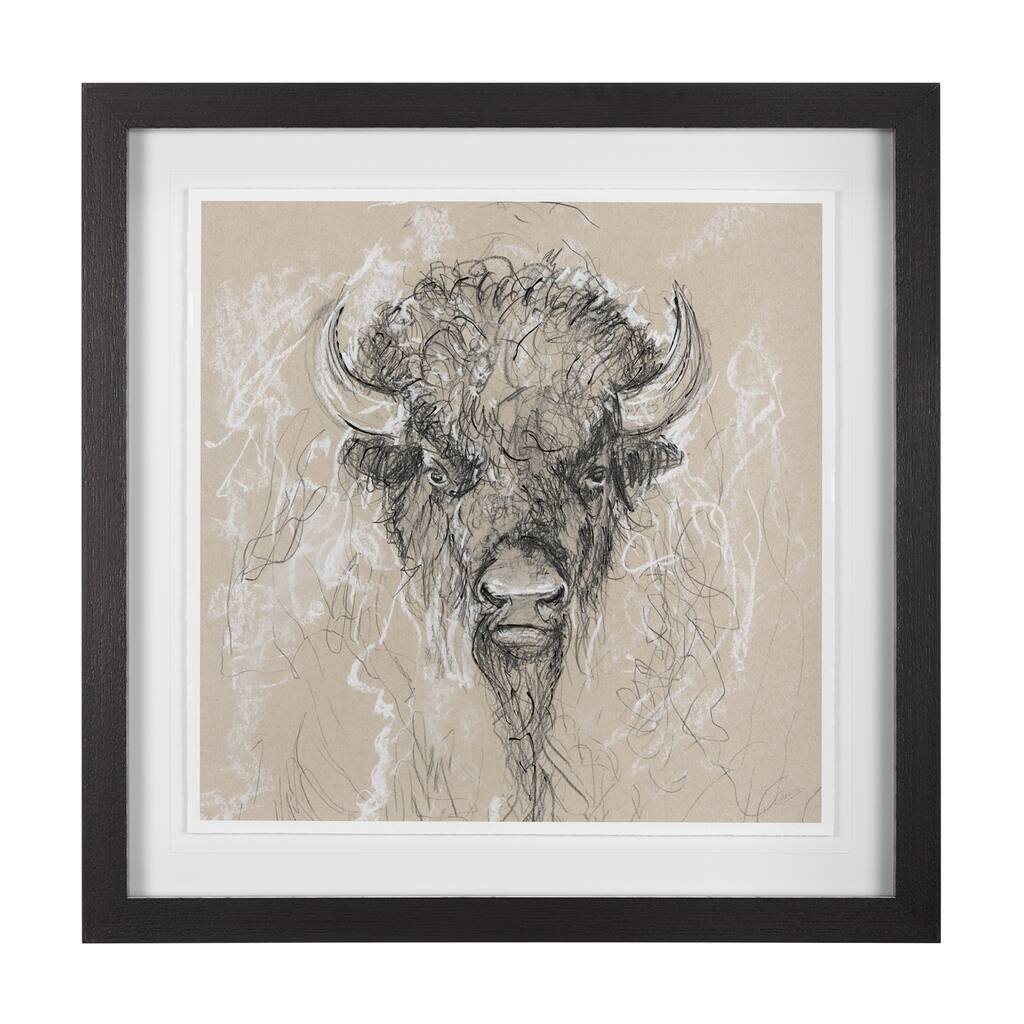 Sketch of Animal IX (Bison) Framed Art Print