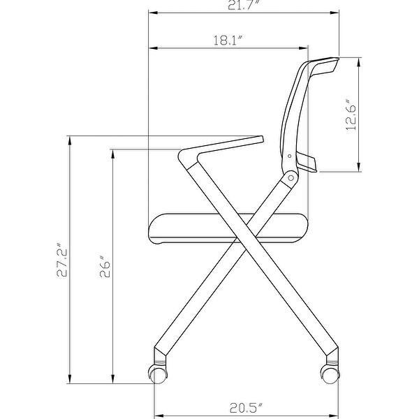 Lorell Mobile Mesh Back Nesting Chairs - Black Fabric Seat - Metal Frame - 2 / Carton Lorell Mobile Mesh Back Nesting Chairs - Black Fabric Seat - Metal Frame - 2 / Carton