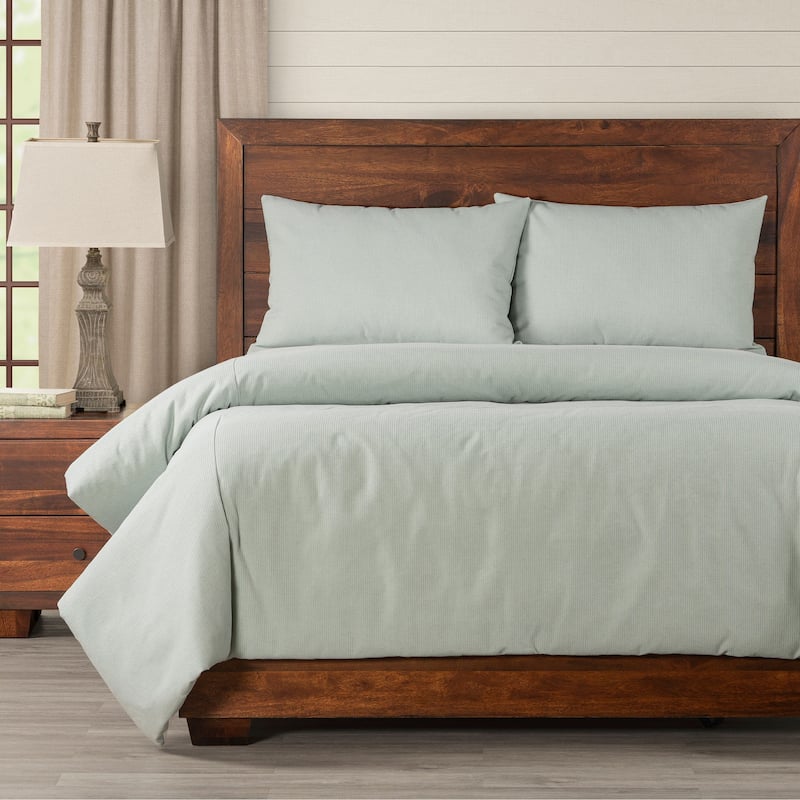 Smithsonian Redeem Stripe Eco-friendly Duvet Set - Sky Blue - Full