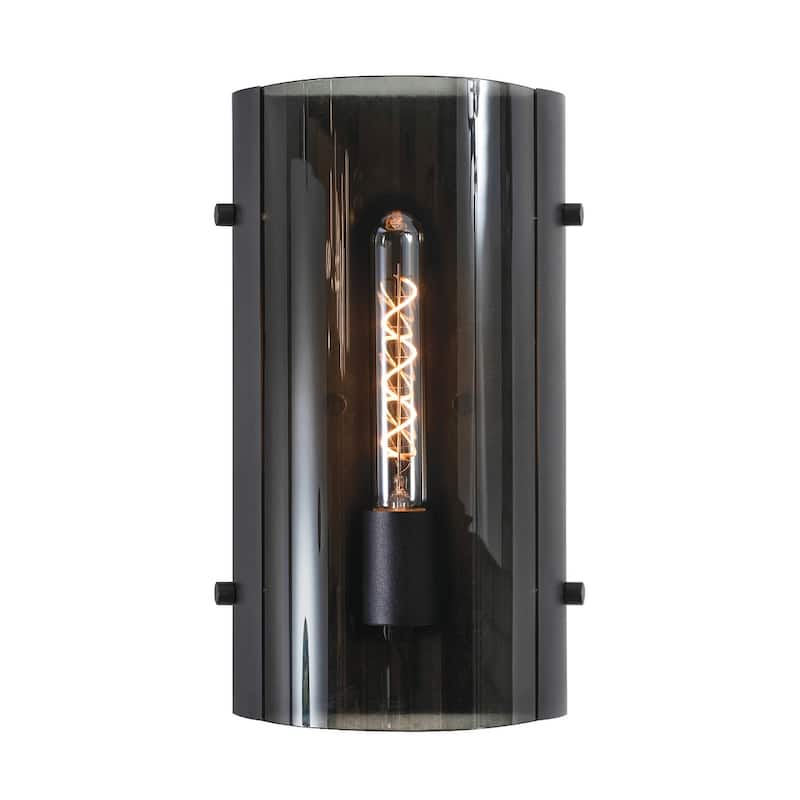 AFX DNAS0714MB Sconce 14" Tall Wall Sconce with Smoke Glass Shade