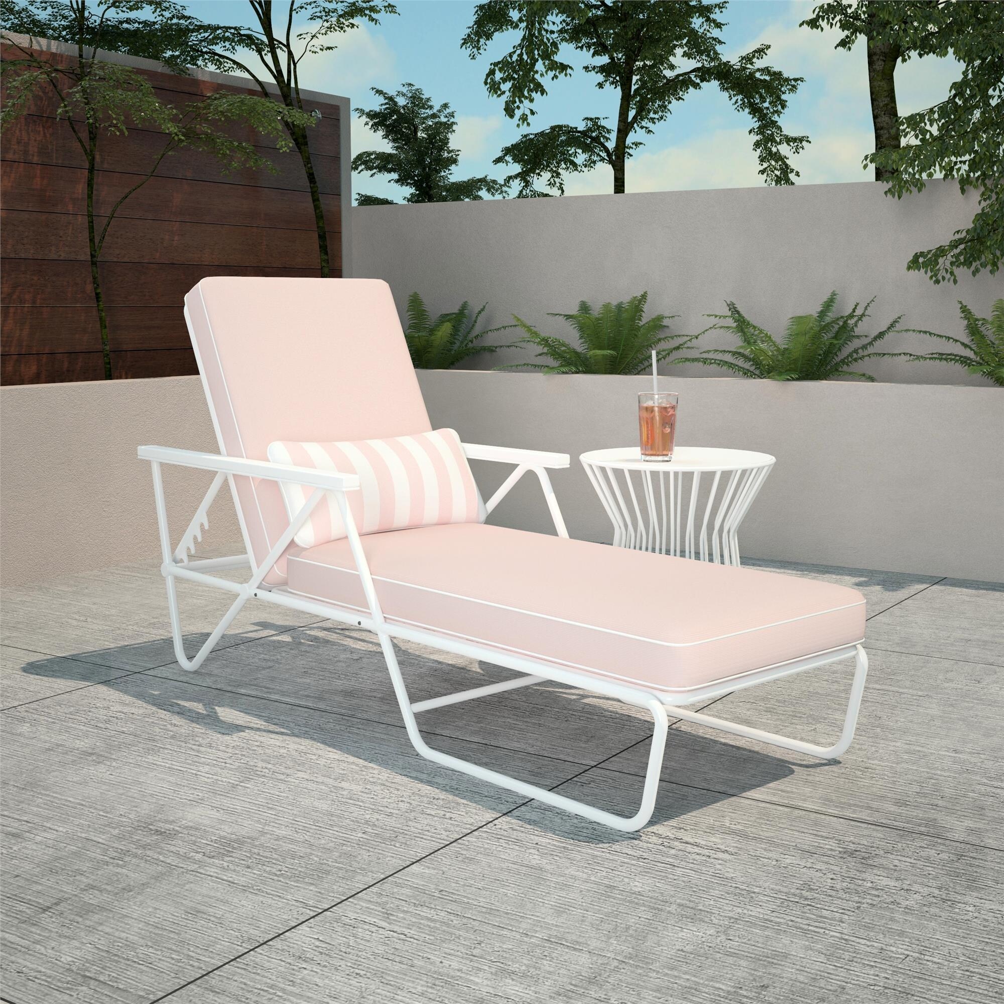 Pink outdoor chaise 2025 lounge
