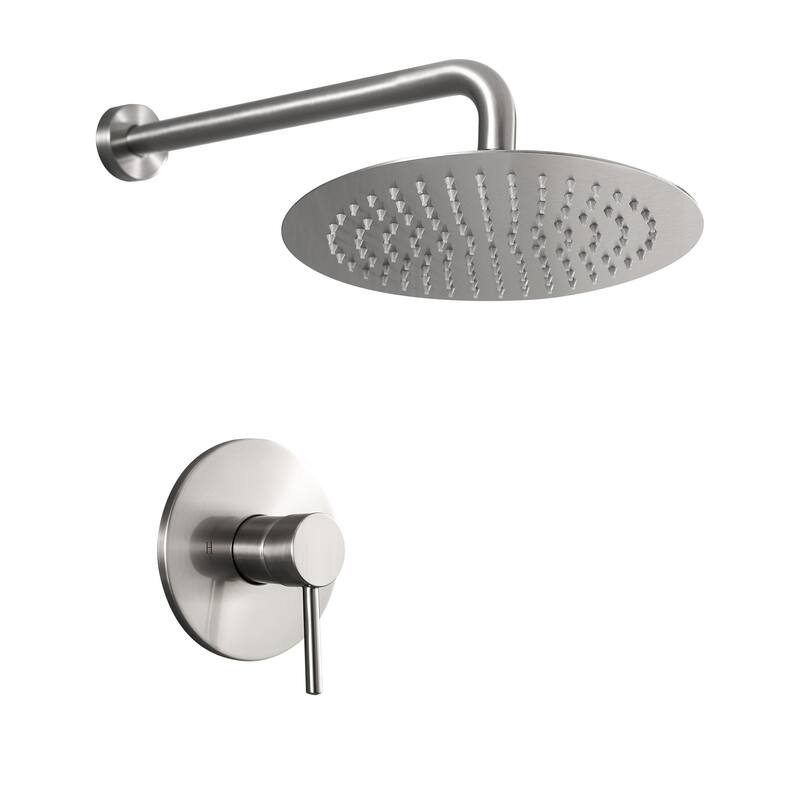 CLihome 1-Spray Patterns 10 in.Shower Head Wall Mounted Fixed Shower Head - Brushed Nickel