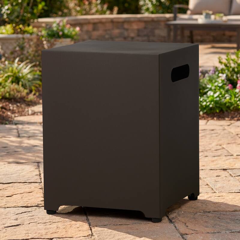 Square Metal Propane Tank Cover by Real Flame - 15.125" L x 15.125" W x 20.25" H