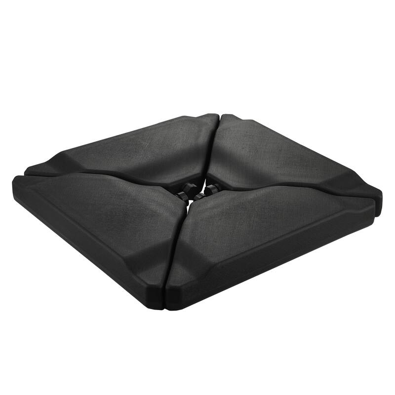 4-piece patio umbrella black base set, can withstand 180lb - Black