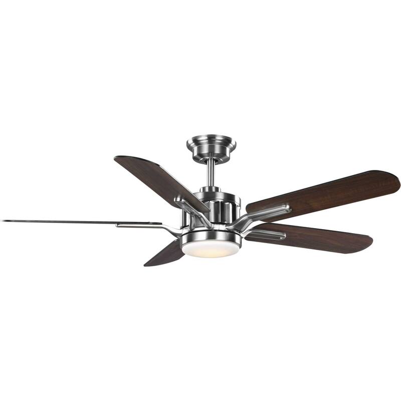 Progress Lighting Claret 54" 5 Blade LED Ceiling Fan with Remote - Brushed Nickel