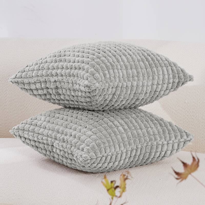 Deconovo Corduroy Throw Pillow Covers 2 PCS(Cover only)
