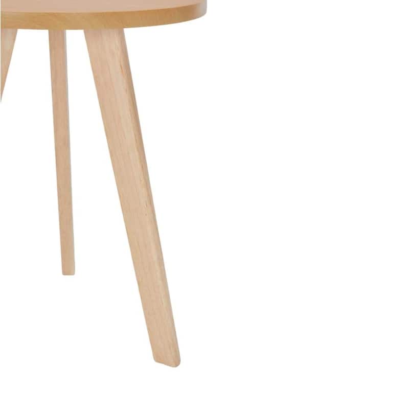 Solid Wood Frame with MDF Top, Modern Accent Table,Features a sturdy natural rubberwood solid wood frame for reliable support