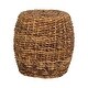 preview thumbnail 1 of 6, Naomi Woven Abaca Accent Table by East at Main - 19x19x19 19x19x19 - Brown - Acacia