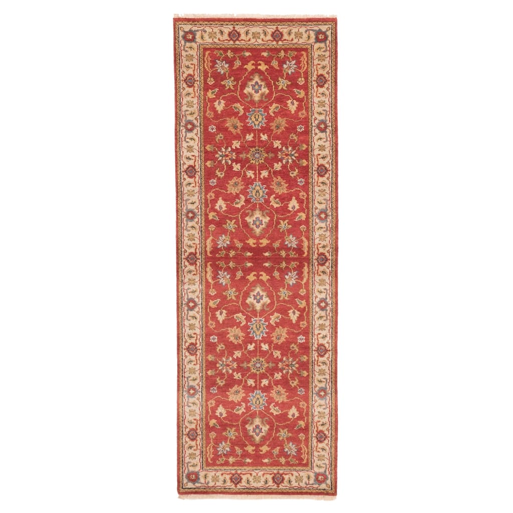 ECARPETGALLERY Hand-knotted Finest Oushak Red Wool Rug - 2'6 x 7'11