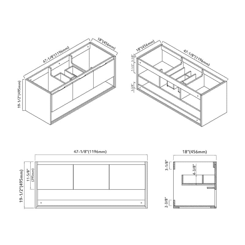 Laila 48" Double Bathroom Vanity Set