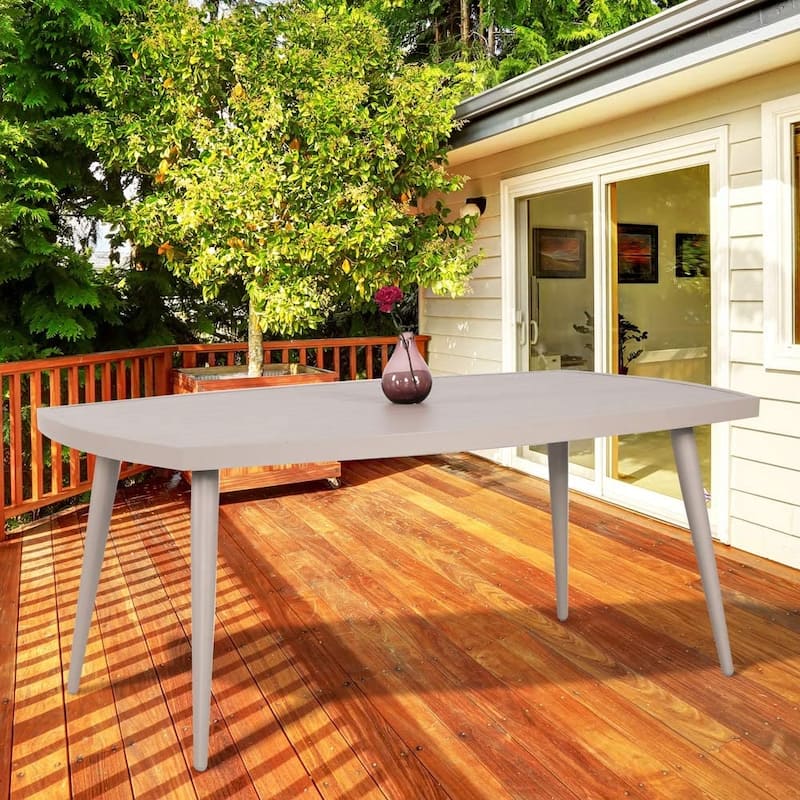 NUU GARDEN 67in. Single Outdoor Aluminum Dining Table - Espresso