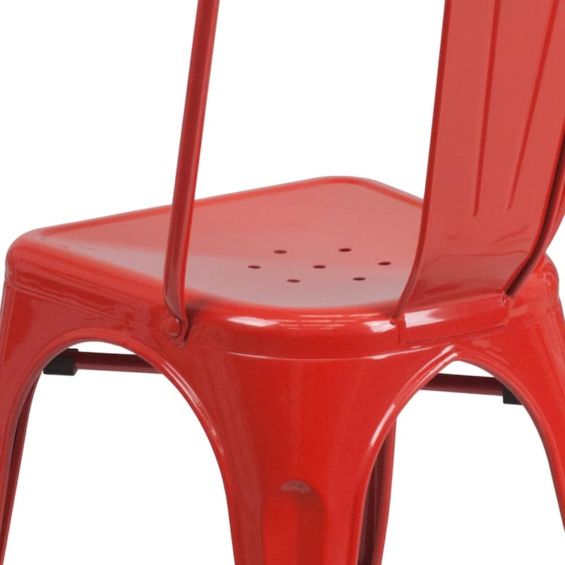 Metal Indoor/ Outdoor Stackable Bistro Chair (Set of 4)