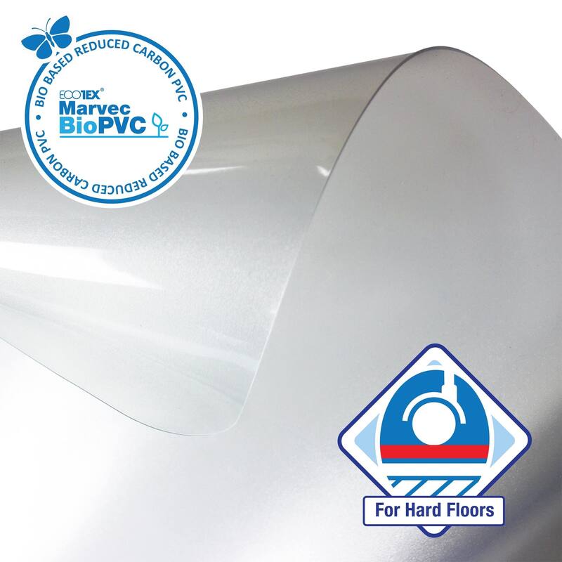 Floortex® Ecotex® BioPVC Eco Friendly Carbon Neutral PVC Chair Mat for Hard Floors - 45" x 53"