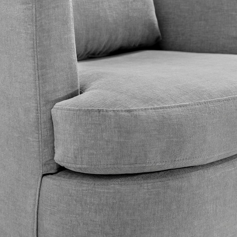 Modern Chenille Upholstered Swivel Accent Barrel Chair Set Modern Swivel Armchair for Living Room