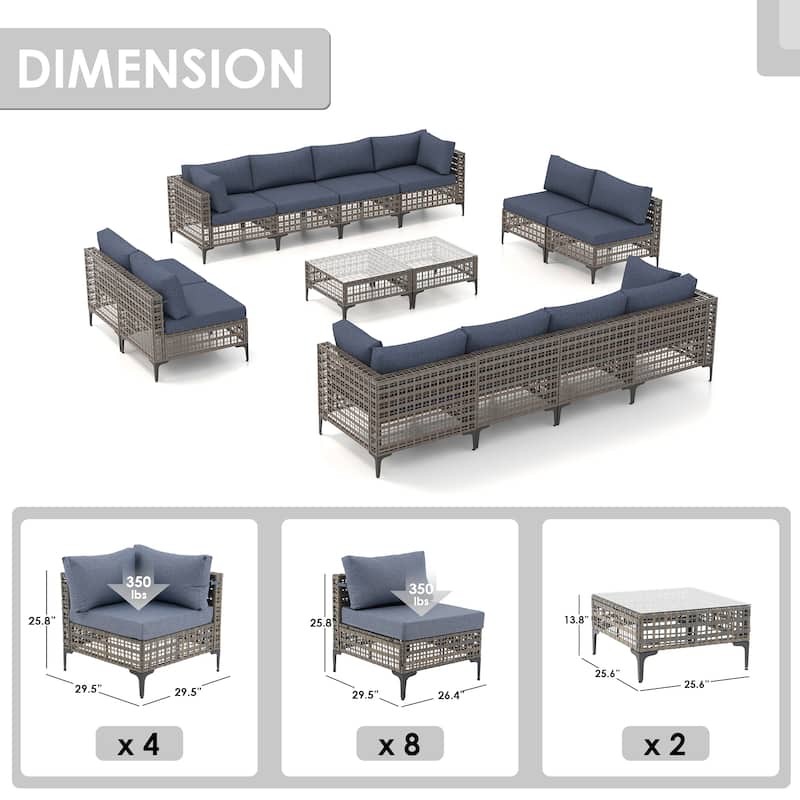 Outdoor Patip Sectional Seating Group with Cushions