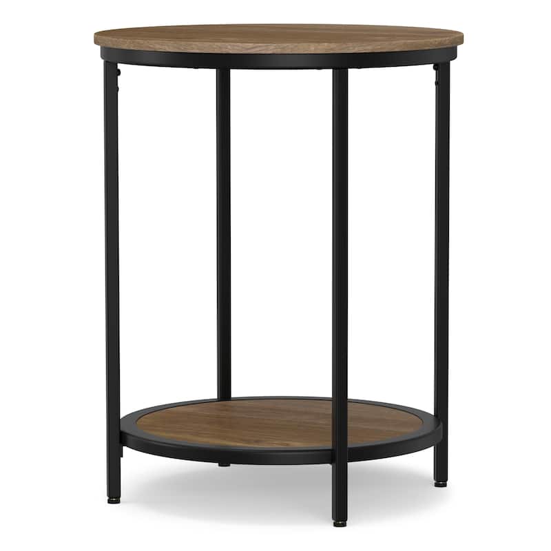 WYNDENHALL Alrich Industrial 18 inch Wide Metal Round Accent Side Table - 18 W x 18 D x 24 H