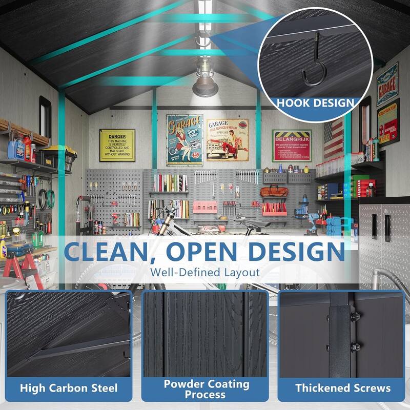 Bezseller Outdoor Storage Tool Shed with Door and Floor