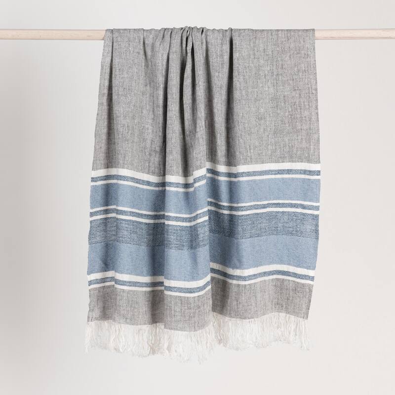 Villa by Classic Home Lima 100% Belgian Linen 50x70 Throw Blanket