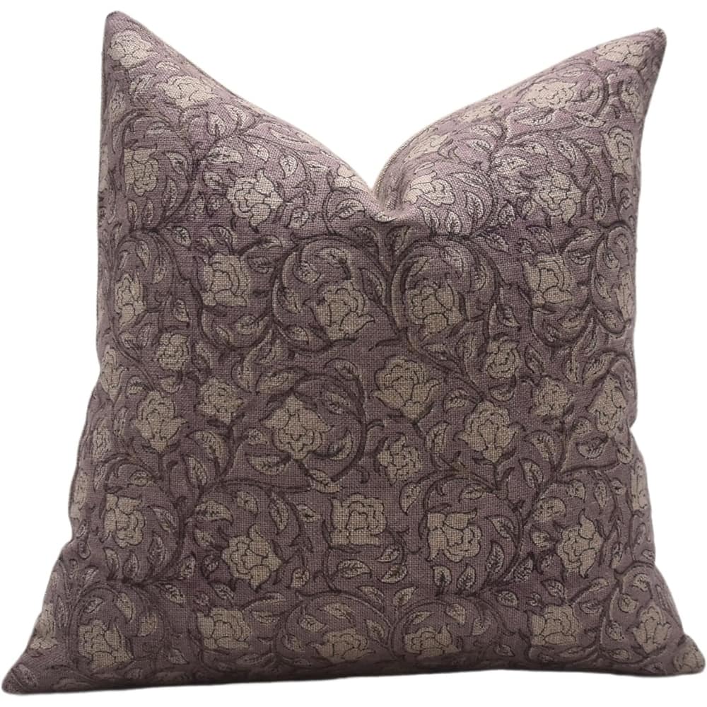 Fabdivine Heavy Linen Pillow Cover Purple Throw Perfect for Gift Throw Accent