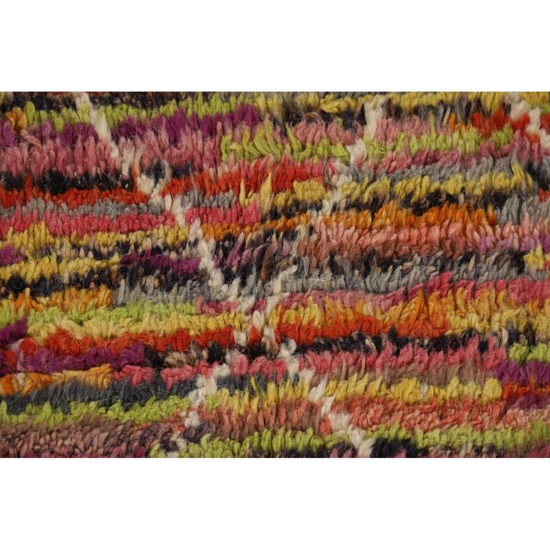 All-Over Trellis Moroccan Oriental Area Rug Hand-Knotted Wool Carpet - 6'2" x 9'2"