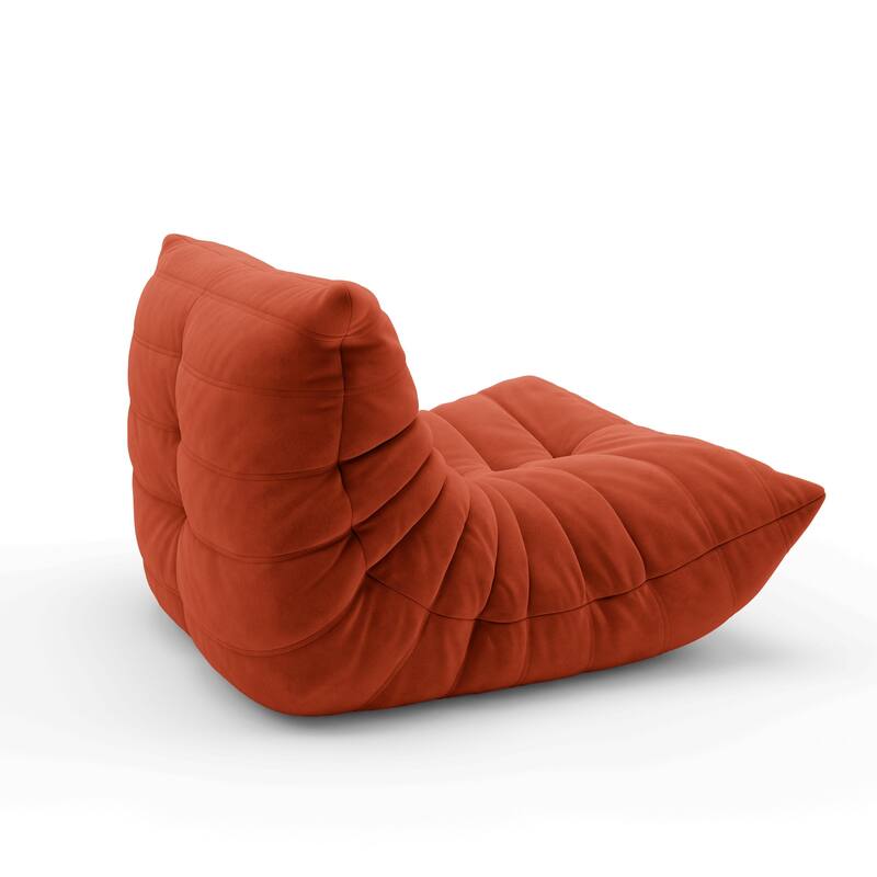 Suede Lazy Floor Accent Bean Bag Caterpillar Sofa for Living Room