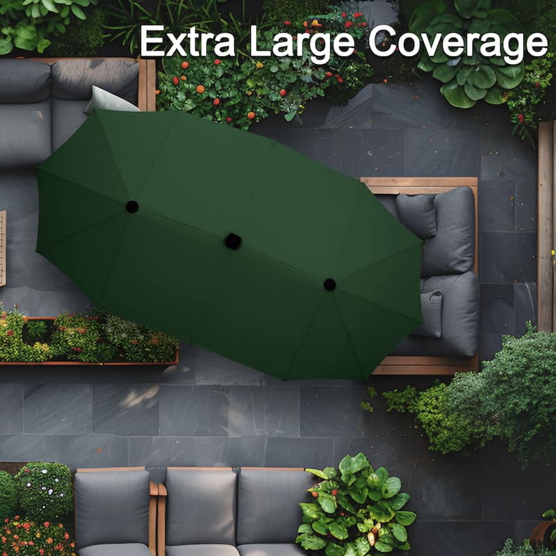 Autlaycil 13ft Extra Large Patio Umbrella with Solar Lights(Without Base)