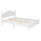 preview thumbnail 4 of 7, Queen Size Wood Platform Bed Frame with Retro Design and Wooden Slat Support
