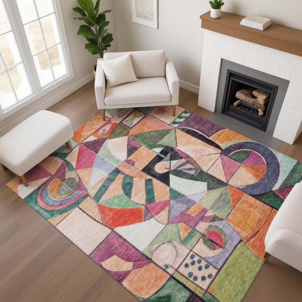 Premium Washable Super Soft Mosaic Contemporary Mayfield Rug