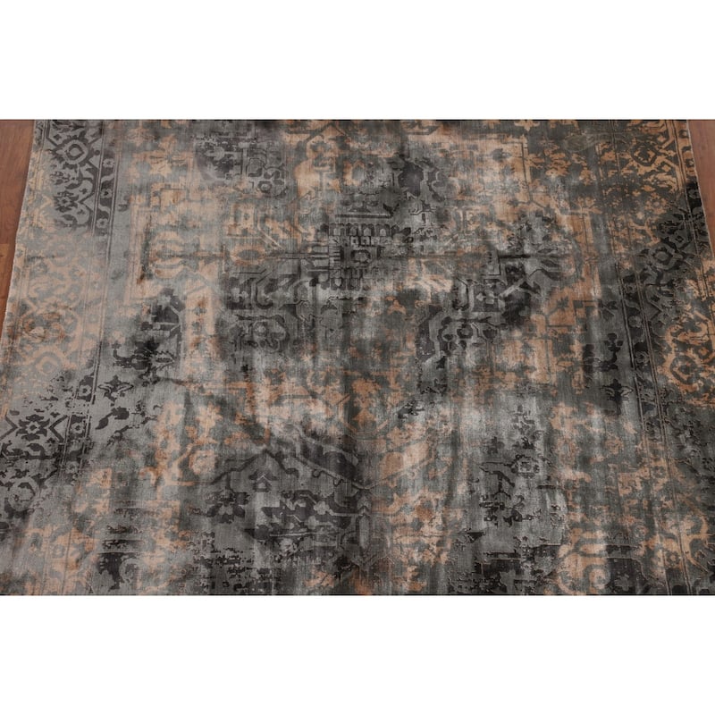 Contemporary Abstract Modern Area Rug Hand-Knotted Wool Carpet - 6'6" X 9'9"