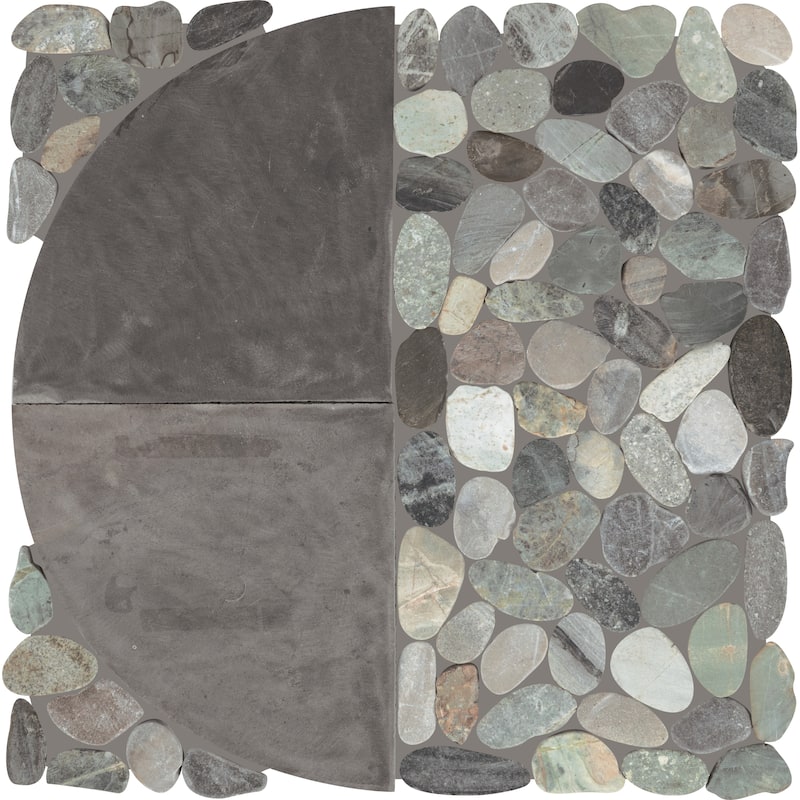 Daltile Pebble Oasis Natural Stone Art Deco Pebble Mosaic 11" x 11" (11 PC per Carton) (10.78 SQFT per Carton)