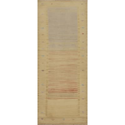 Hand Woven Oriental 100% Wool Carpet Southwestern Tribal Multi-Colored Kilim Runner Rug - 6' 0'' X 2' 1''
