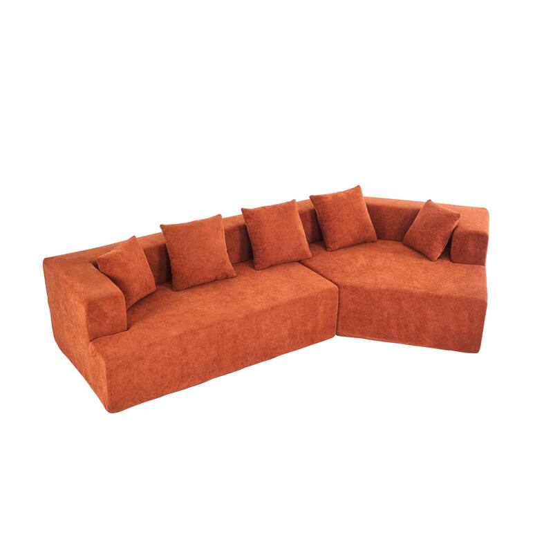 Special Shape Sleeper Sofa Chenille Floor Couch Deep Seat Recliner